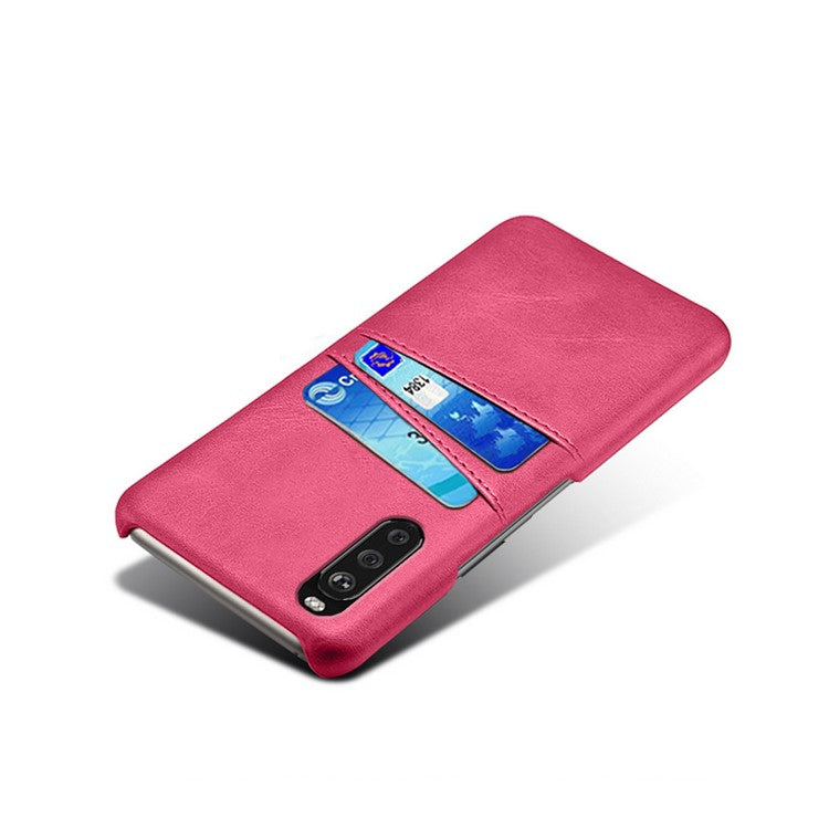 KSQ PC + PU Leather Coated Case with Dual-Card Slots for Sony Xperia 10 II - Rose