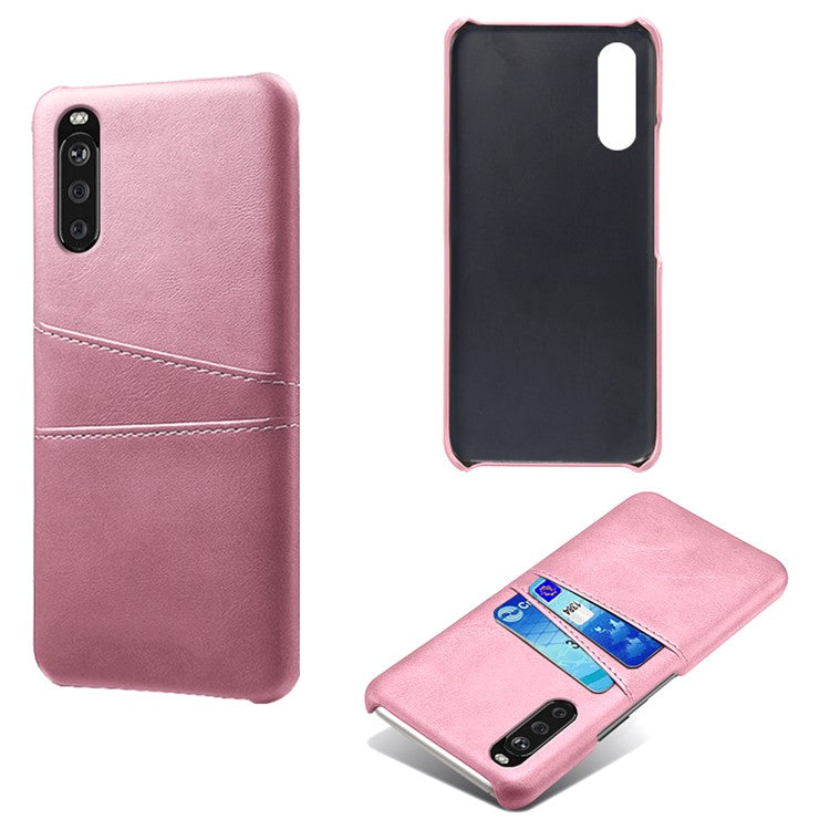 KSQ PC + PU Leather Coated Case with Dual-Card Slots for Sony Xperia 10 II - Rose Gold