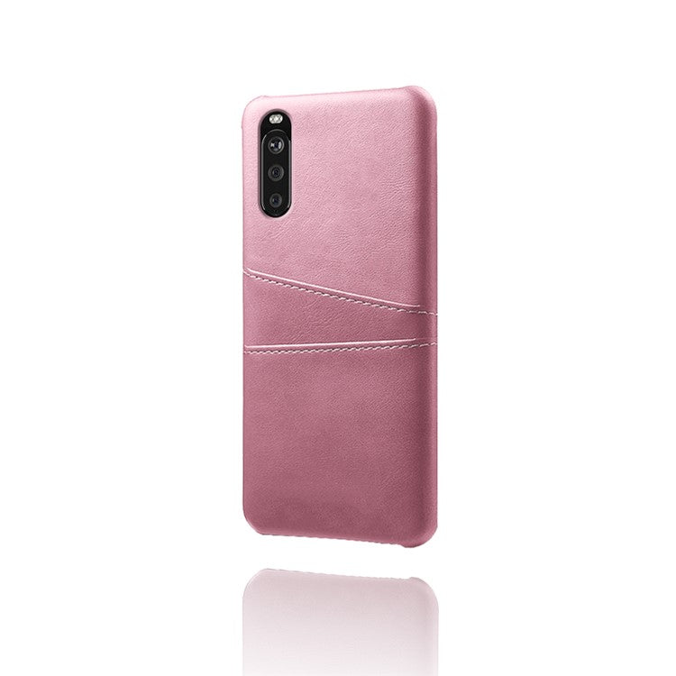 KSQ PC + PU Leather Coated Case with Dual-Card Slots for Sony Xperia 10 II - Rose Gold