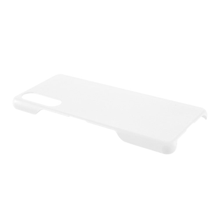 Glossy Rubberized Hard PC Cell Phone Back Case Cover for Sony Xperia 10 III 5G - White