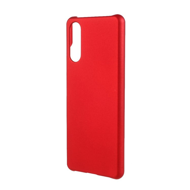 Glossy Rubberized Hard PC Cell Phone Back Case Cover for Sony Xperia 10 III 5G - Red