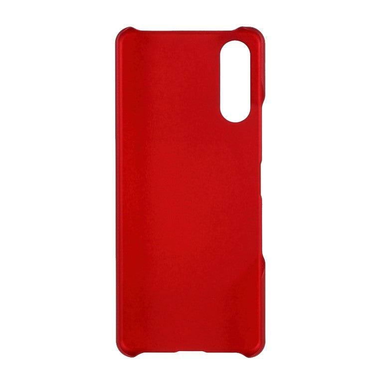 Glossy Rubberized Hard PC Cell Phone Back Case Cover for Sony Xperia 10 III 5G - Red