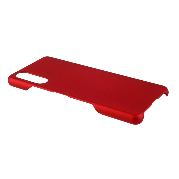 Glossy Rubberized Hard PC Cell Phone Back Case Cover for Sony Xperia 10 III 5G - Red