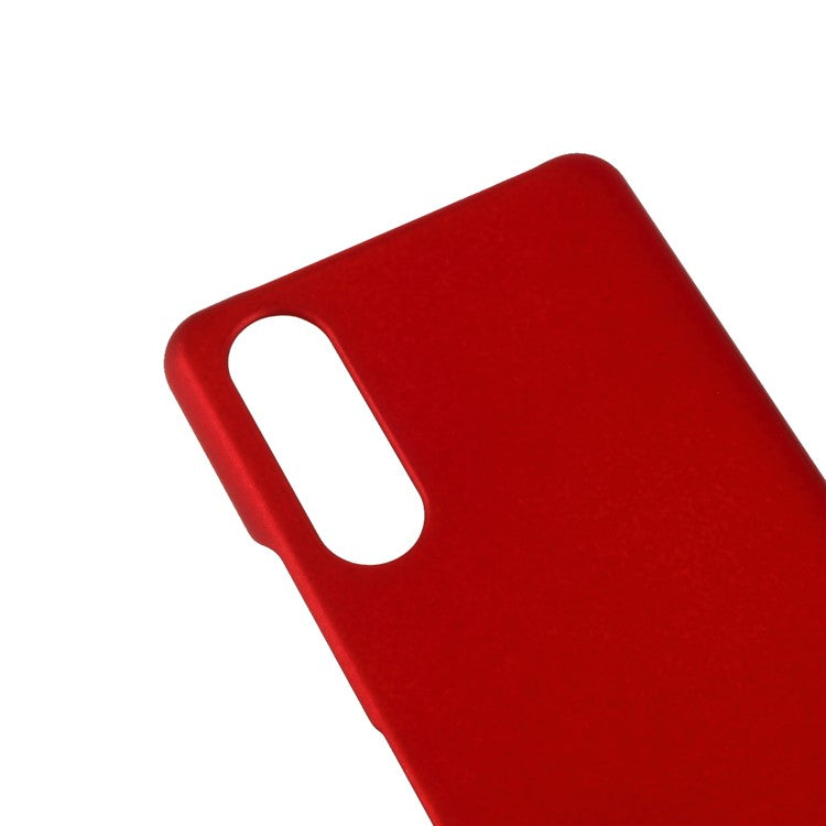 Glossy Rubberized Hard PC Cell Phone Back Case Cover for Sony Xperia 10 III 5G - Red