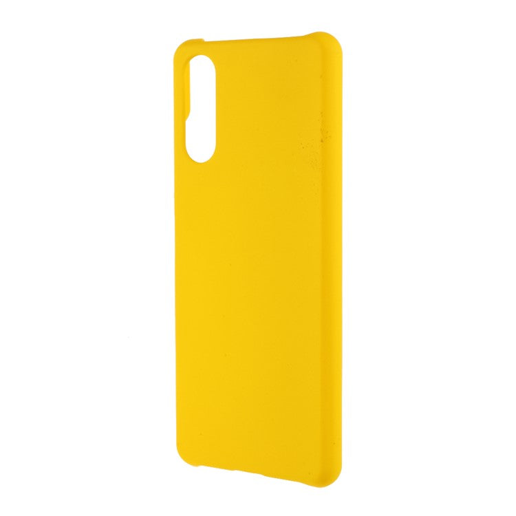 Glossy Rubberized Hard PC Cell Phone Back Case Cover for Sony Xperia 10 III 5G - Yellow