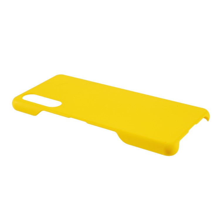 Glossy Rubberized Hard PC Cell Phone Back Case Cover for Sony Xperia 10 III 5G - Yellow