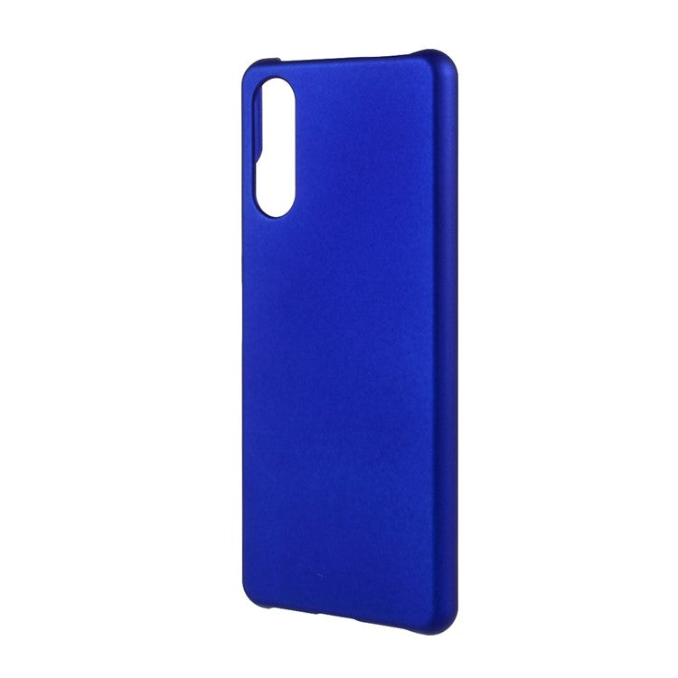 Glossy Rubberized Hard PC Cell Phone Back Case Cover for Sony Xperia 10 III 5G - Blue