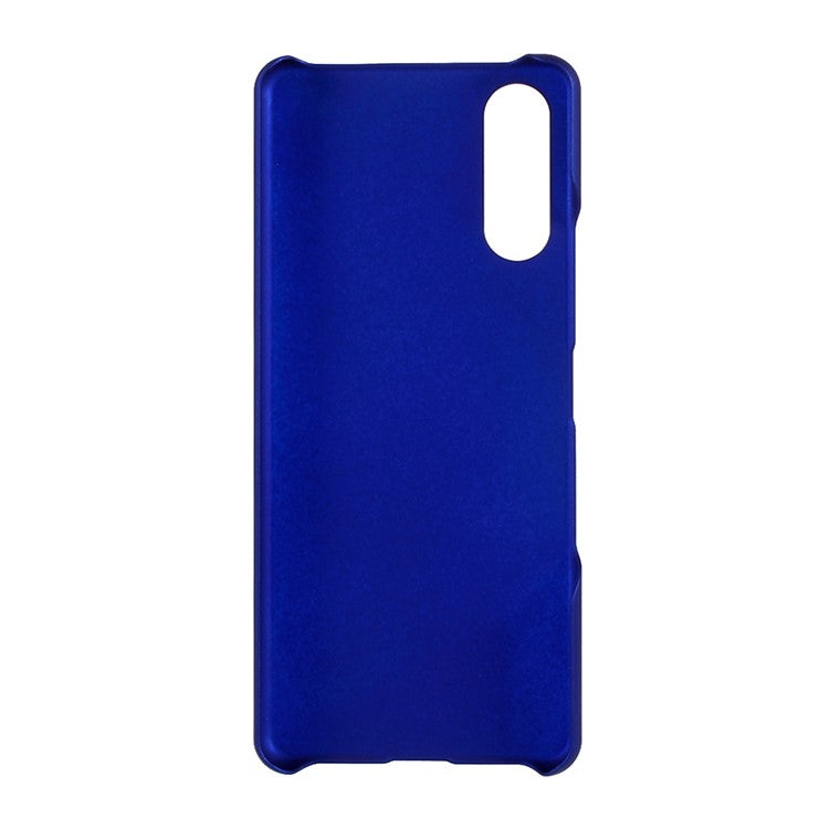 Glossy Rubberized Hard PC Cell Phone Back Case Cover for Sony Xperia 10 III 5G - Blue