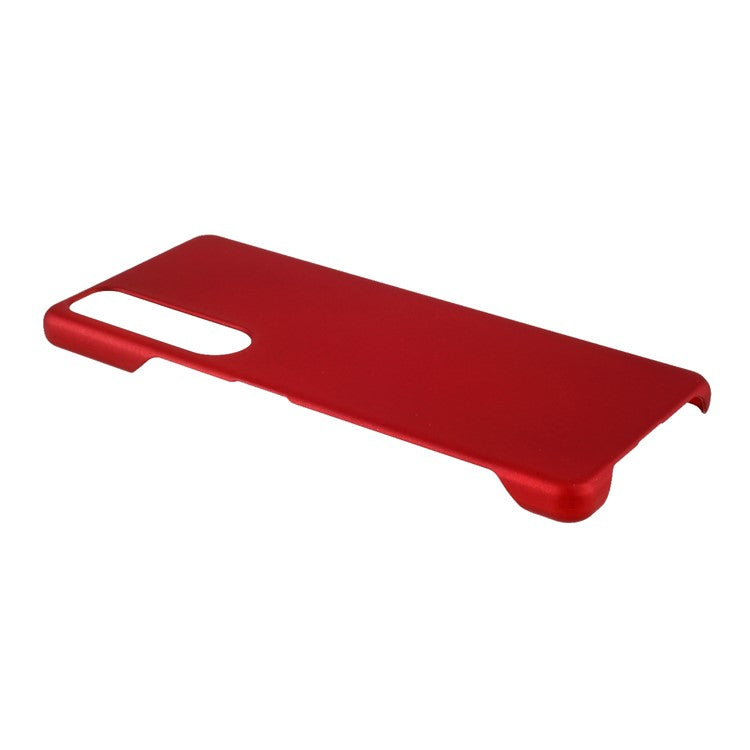 Rubberized Hard PC Cell Phone Case for Sony Xperia 1 III 5G - Red