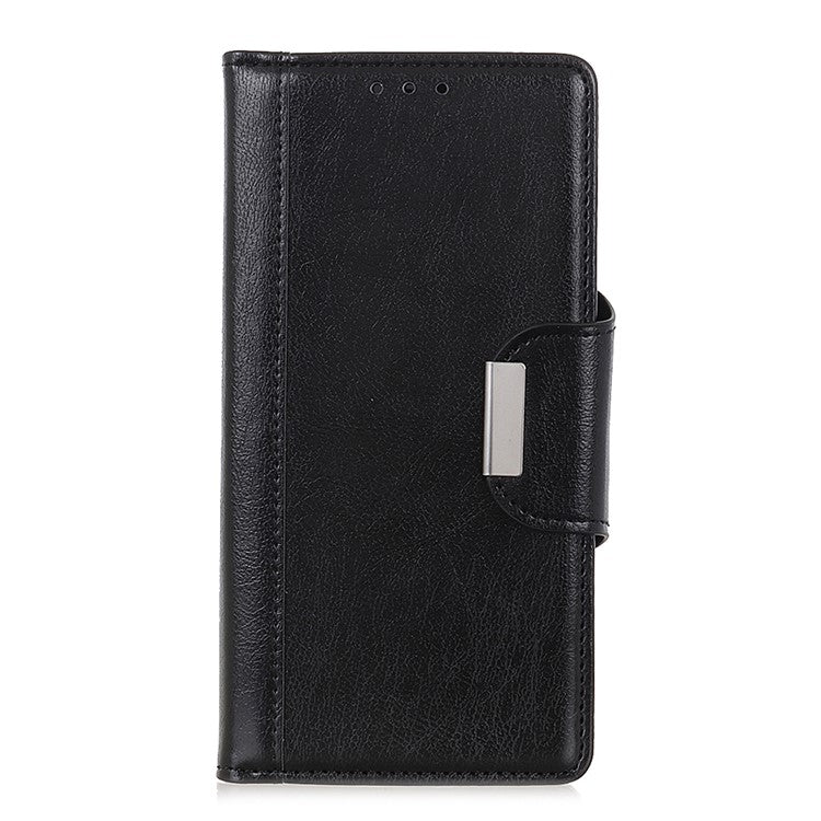 Textured PU Leather Wallet Case for Sony Xperia 10 III 5G - Black