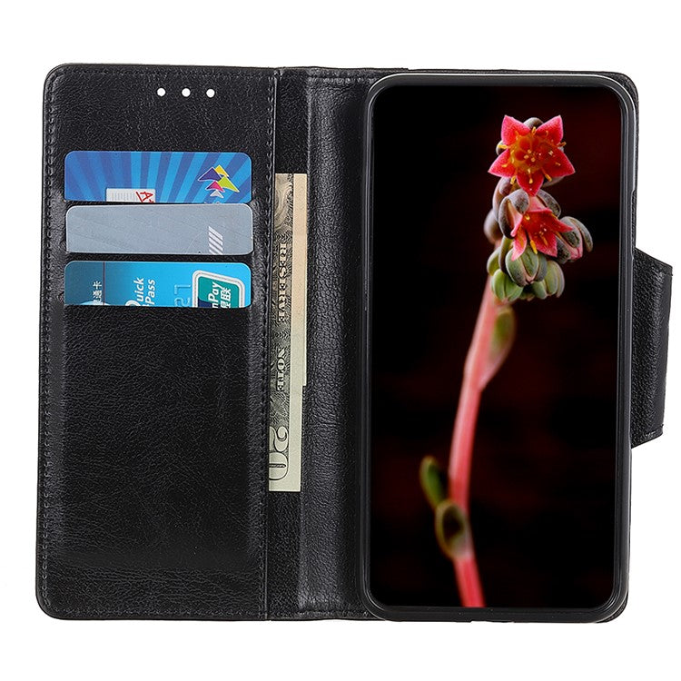 Textured PU Leather Wallet Case for Sony Xperia 10 III 5G - Black