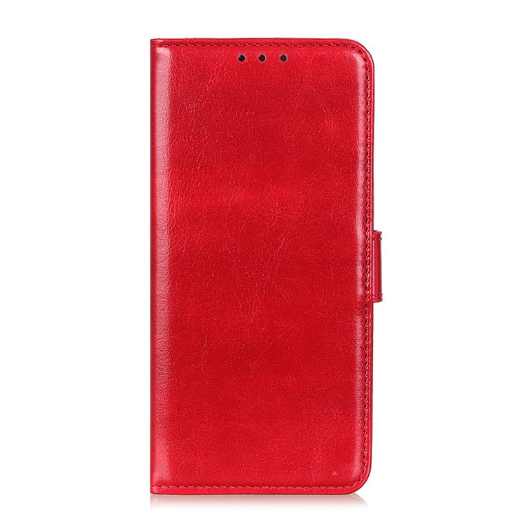 Crazy Horse ID&Credit Card Pockets Wallet Leather Case for Sony Xperia 1 III 5G Phone Protective Cover - Red