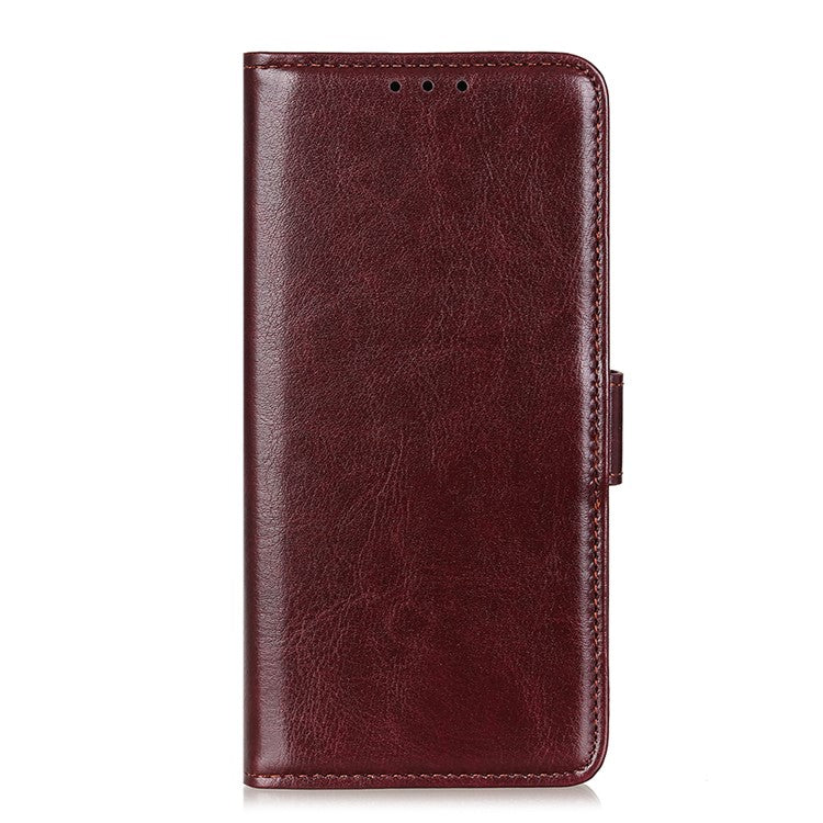 Crazy Horse ID&Credit Card Pockets Wallet Leather Case for Sony Xperia 1 III 5G Phone Protective Cover - Brown