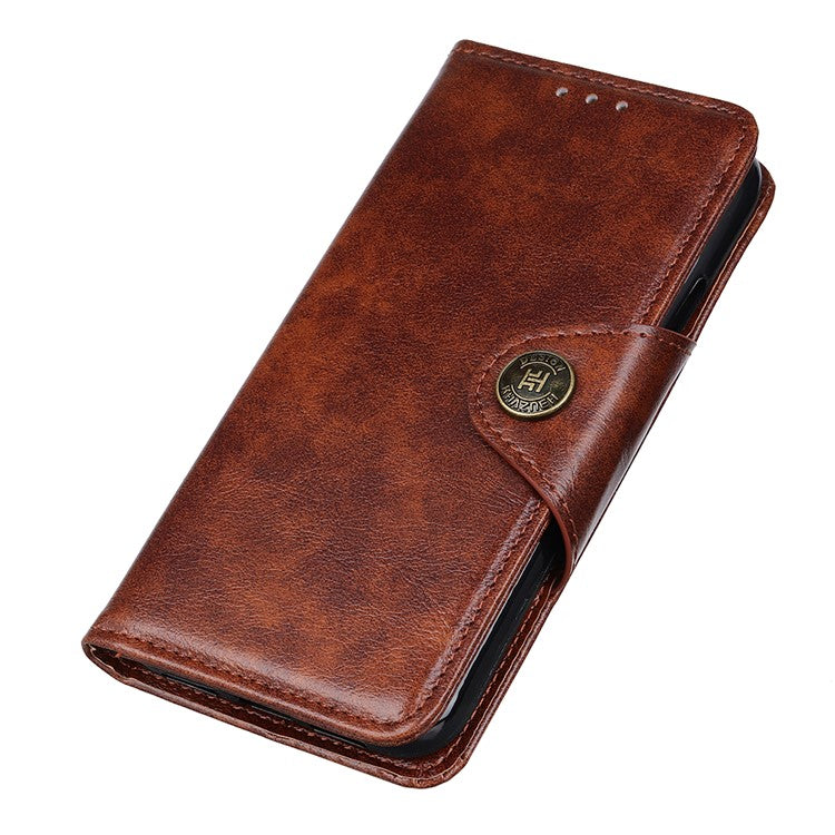 Wallet Leather Stand Shell Cover for Sony Xperia 10 III 5G - Brown