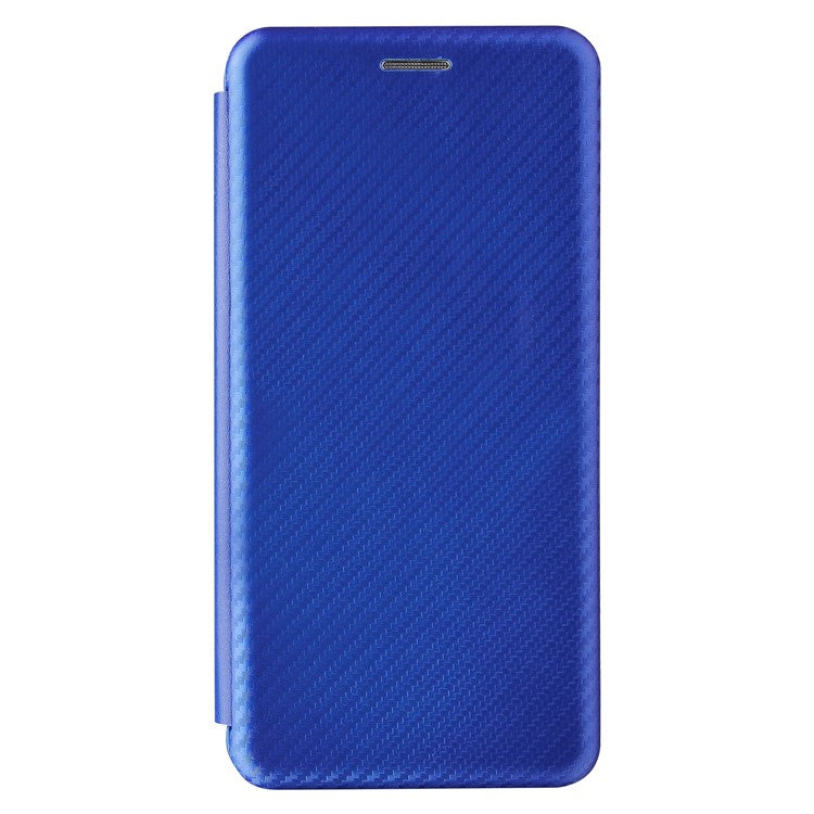 Auto-absorbed Anti-scratch Carbon Fiber Texture Cell Phone Stand Cover for Sony Xperia 10 III 5G Leather Case - Blue