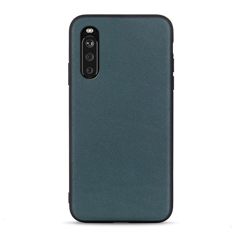 Genuine Leather + PC Phone Back Cover Case Protector for Sony Xperia 10 III 5G - Green