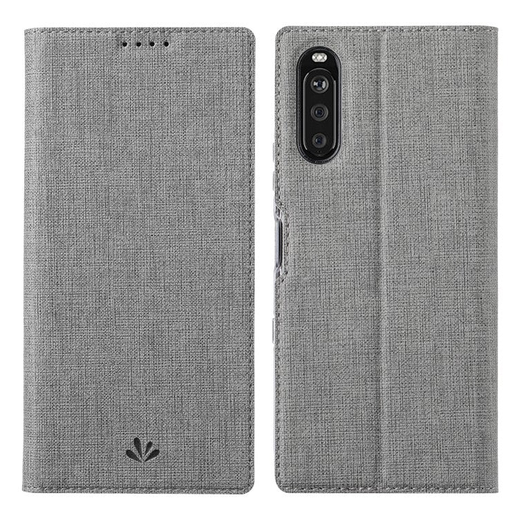 VILI DMX Series Full Coverage Protection Leather Stand Case with Card Holder for Sony Xperia 10 III 5G - Grey