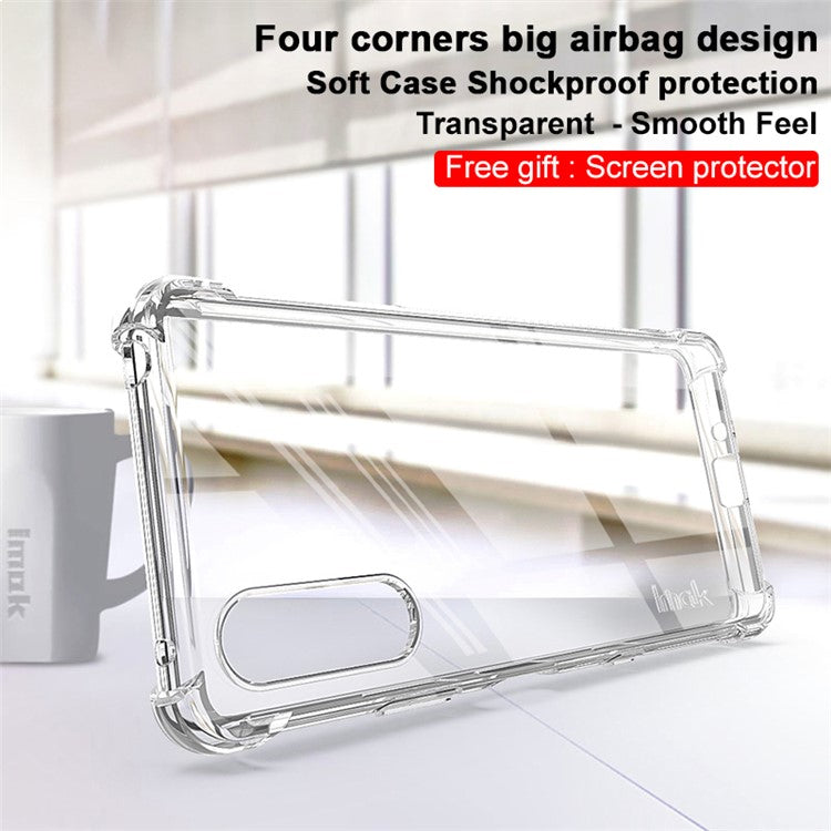 IMAK Flexible TPU Case with High Transparency Well-Protected Screen Protector for Sony Xperia 10 III 5G - Transparent