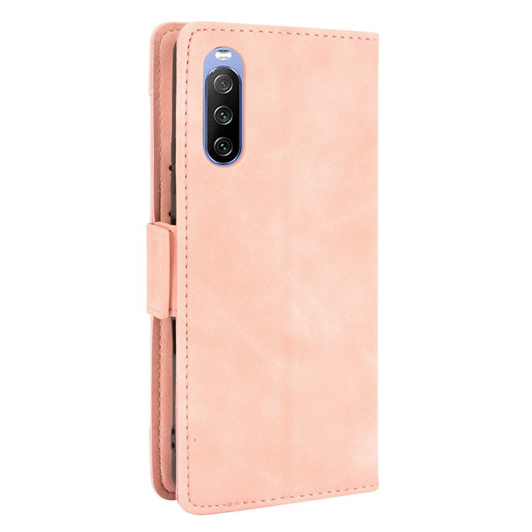 Wallet Design Multiple Card Slots Stand Leather Phone Case for Sony Xperia 10 III 5G / Xperia 10 III Lite - Pink