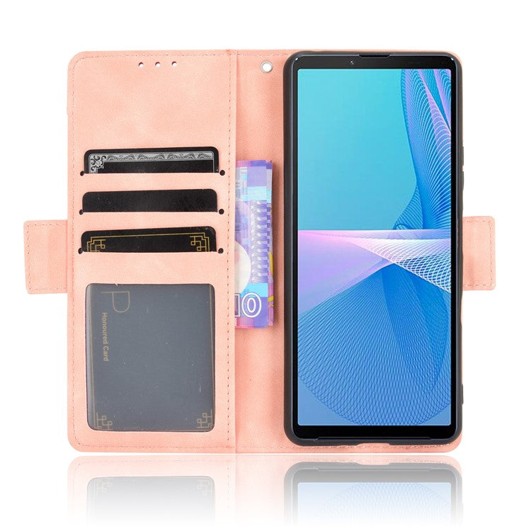 Wallet Design Multiple Card Slots Stand Leather Phone Case for Sony Xperia 10 III 5G / Xperia 10 III Lite - Pink
