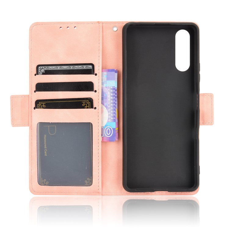 Wallet Design Multiple Card Slots Stand Leather Phone Case for Sony Xperia 10 III 5G / Xperia 10 III Lite - Pink