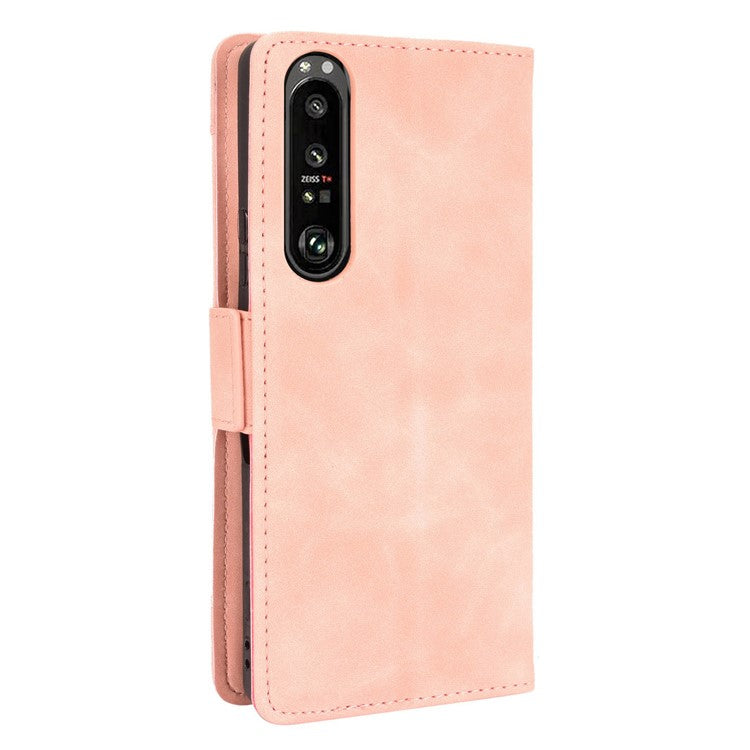 Multiple Card Slots Wallet Stand Leather Phone Case for Sony Xperia 1 III 5G - Pink