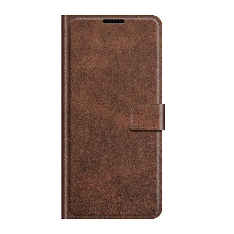 Magnetic Clasp Leather Wallet Standing Protective Case Cover for Sony Xperia 10 III 5G - Coffee