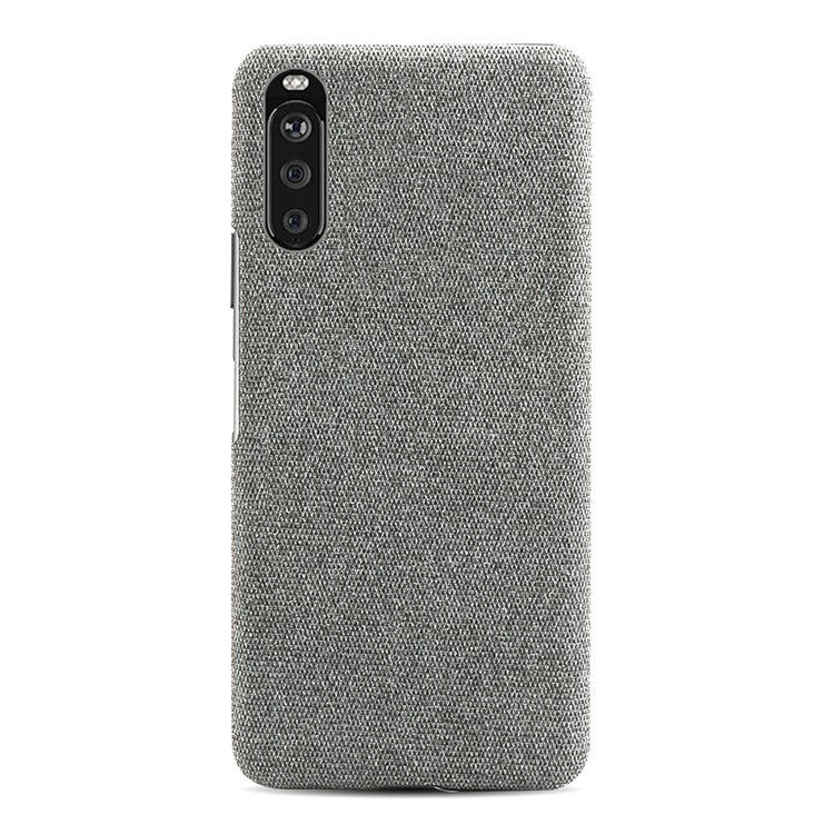Cloth Texture Plastic Back Case for Sony Xperia 10 III 5G - Dark Grey