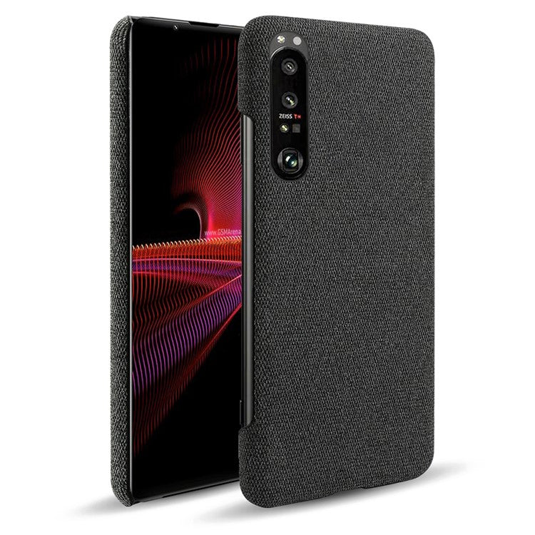 KSQ Cloth Coated Plastic Back Case for Sony Xperia 1 III 5G - Black