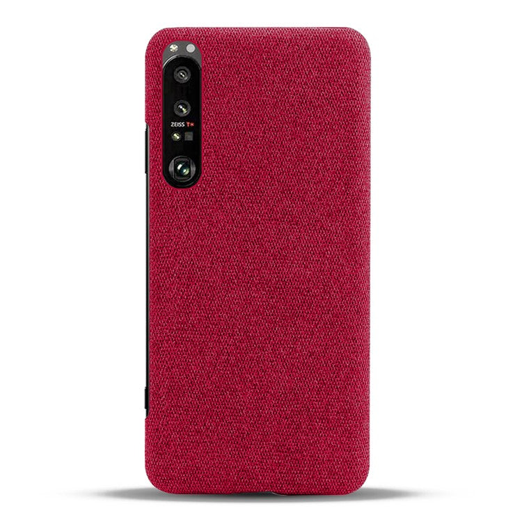 KSQ Cloth Coated Plastic Back Case for Sony Xperia 1 III 5G - Red