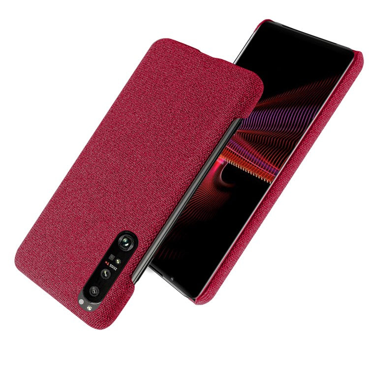 KSQ Cloth Coated Plastic Back Case for Sony Xperia 1 III 5G - Red