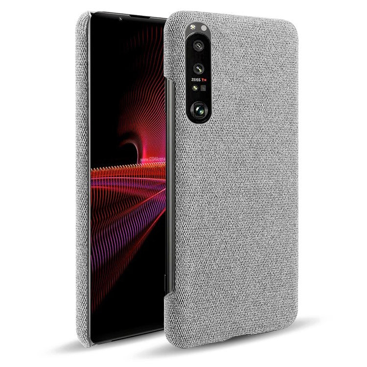 KSQ Cloth Coated Plastic Back Case for Sony Xperia 1 III 5G - Light Grey