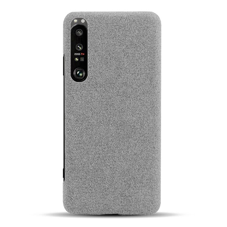 KSQ Cloth Coated Plastic Back Case for Sony Xperia 1 III 5G - Light Grey