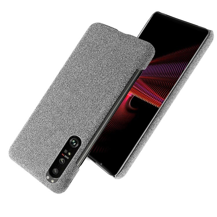 KSQ Cloth Coated Plastic Back Case for Sony Xperia 1 III 5G - Light Grey