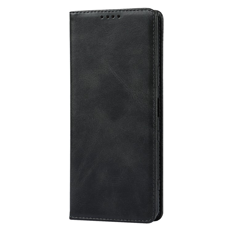 Auto-absorbed Wallet Leather Stand Shell for Sony Xperia 1 III 5G - Black