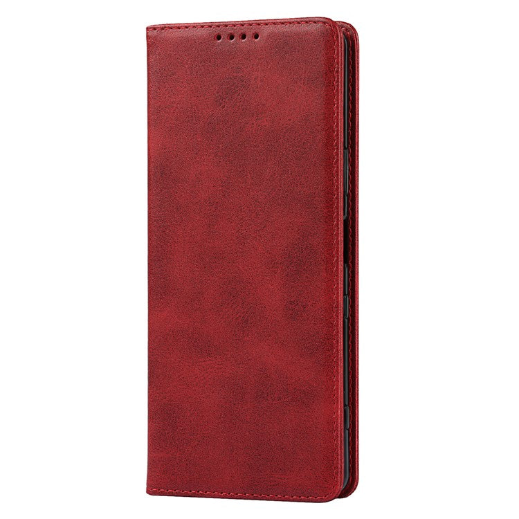 Auto-absorbed Wallet Leather Stand Shell for Sony Xperia 1 III 5G - Red