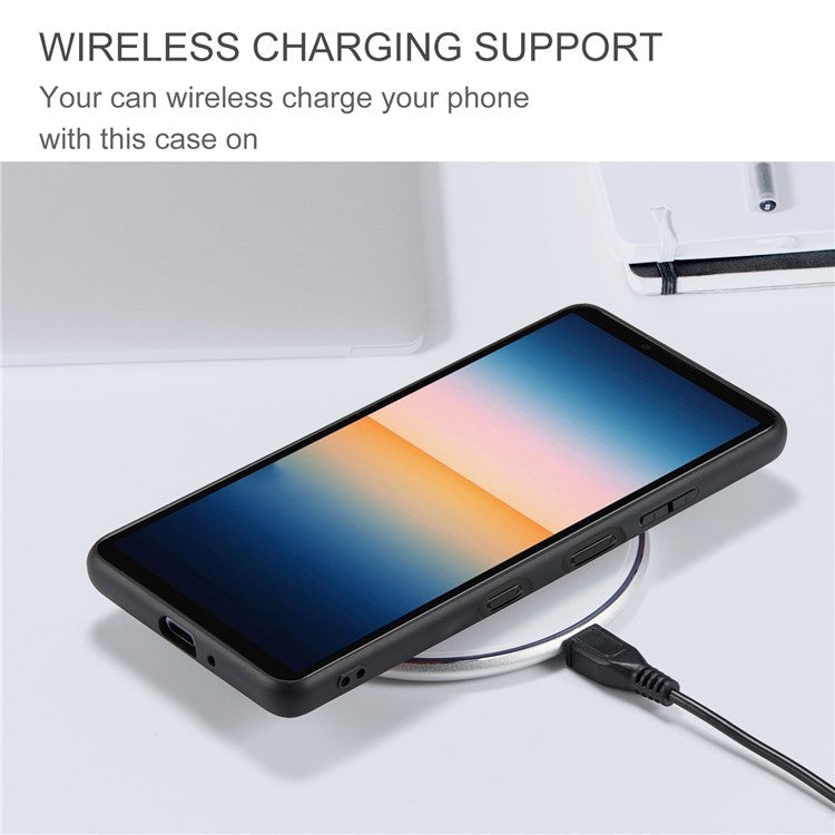 JEEHOOD Detachable 2-in-1 Leather Coated TPU Phone Case with Magnetic Clasp Wallet Design for Sony Xperia 10 III 5G - Black