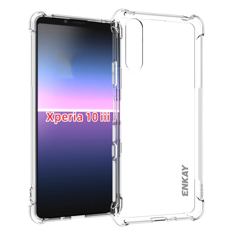 ENKAY HAT PRINCE Drop-proof Transparent Soft TPU Phone Protective Shell Cover Case for Sony Xperia 10 III 5G