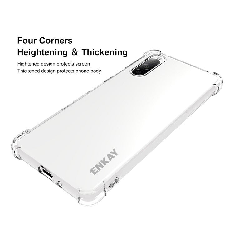 ENKAY HAT PRINCE Drop-proof Transparent Soft TPU Phone Protective Shell Cover Case for Sony Xperia 10 III 5G