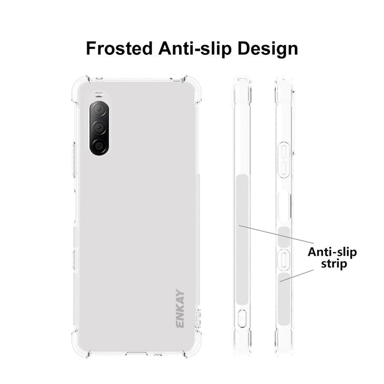 ENKAY HAT PRINCE Drop-proof Transparent Soft TPU Phone Protective Shell Cover Case for Sony Xperia 10 III 5G
