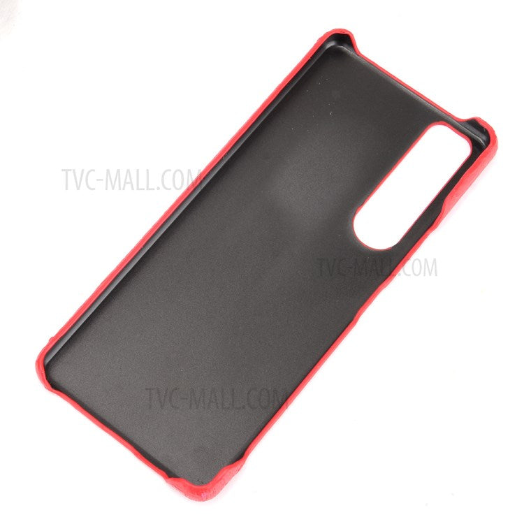 Crocodile Texture Phone Case for Sony Xperia 1 III 5G, Leather Coated Hard PC Phone Cover - Black