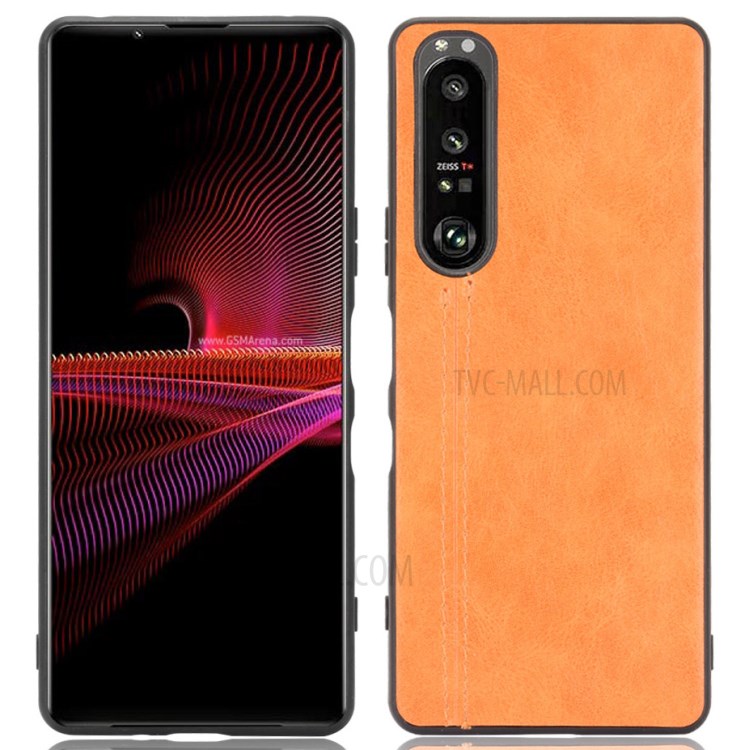 For Sony Sony Xperia 1 III 5G PU Leather Coated PC Mobile Case Litchi Texture Back Phone Cover - Yellow