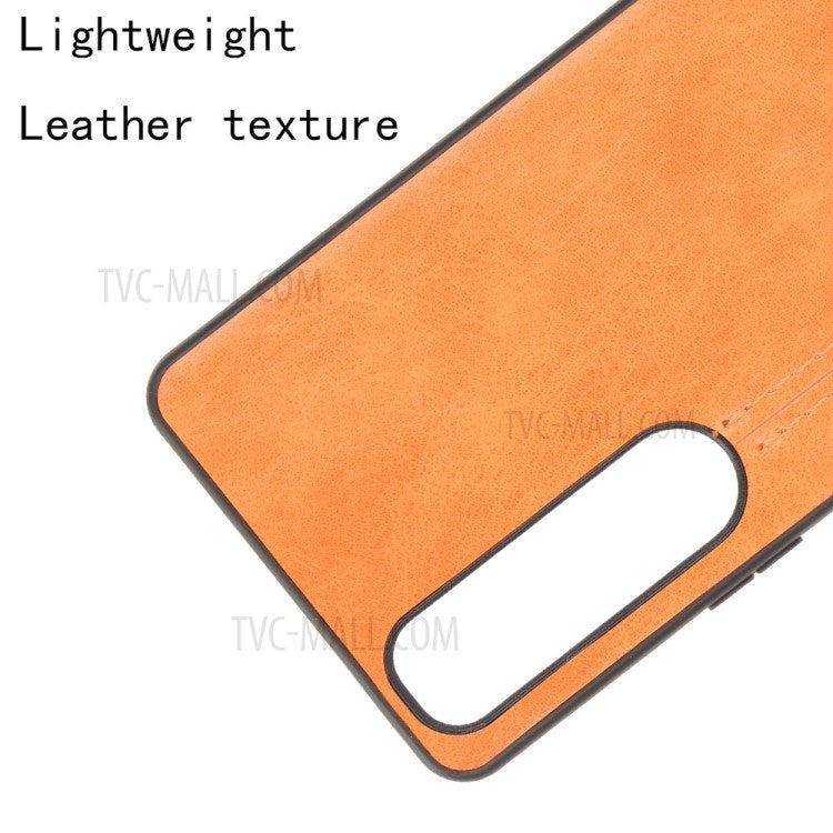 For Sony Sony Xperia 1 III 5G PU Leather Coated PC Mobile Case Litchi Texture Back Phone Cover - Yellow