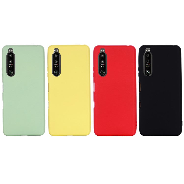 Solid Color Liquid Silicone Well-Protected Phone Protective Shell with Strap for Sony Xperia 1 III 5G - Black