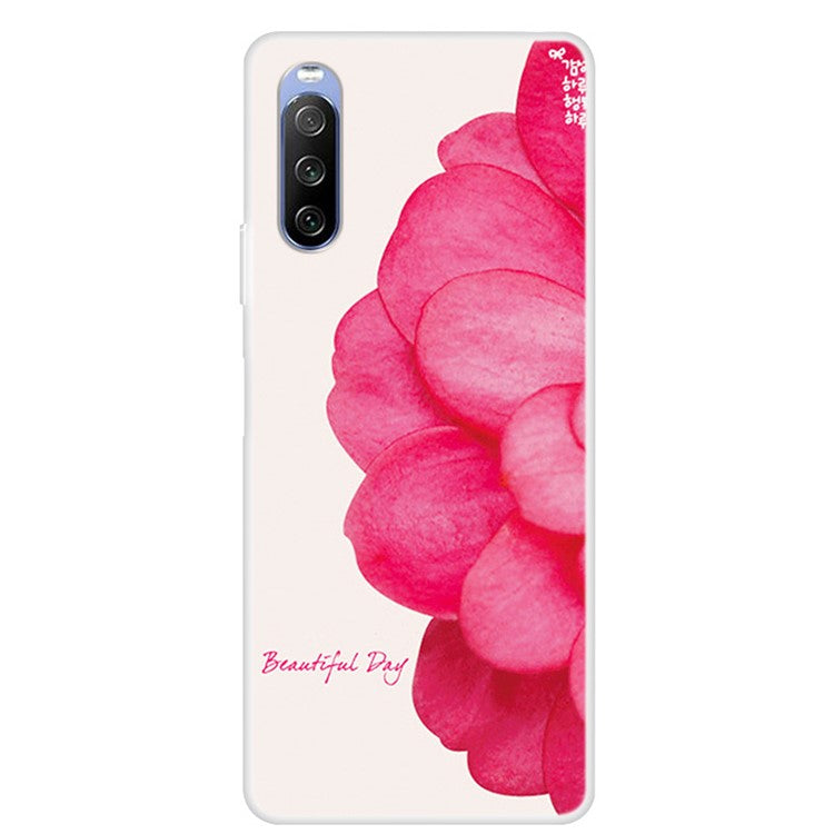 Full Protection Pattern Printing Flexible TPU Phone Cover Case for Sony Xperia 10 III 5G - Vivid Flower
