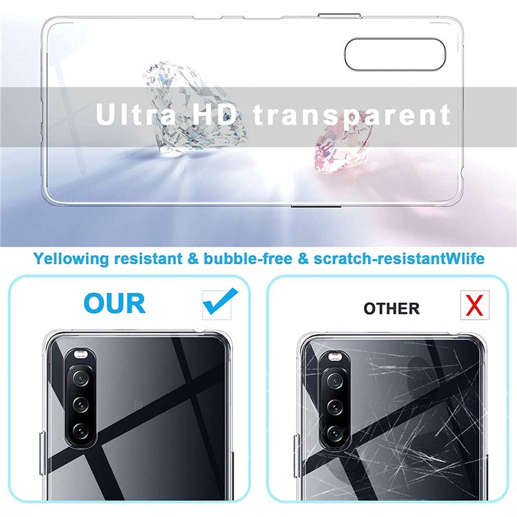 Anti-fingerprint Ultra Clear Flexible TPU Phone Shell Protector Cover for Sony Xperia 10 III 5G