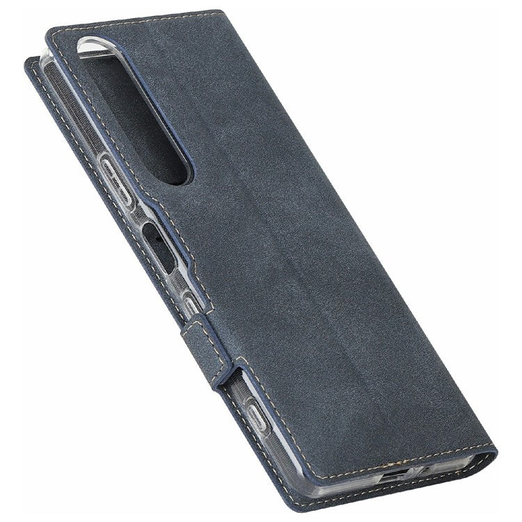 VILI KR2 Series Leather Cell Phone Case Cover Shell with Card Holder for Sony Xperia 1 III 5G - Grey