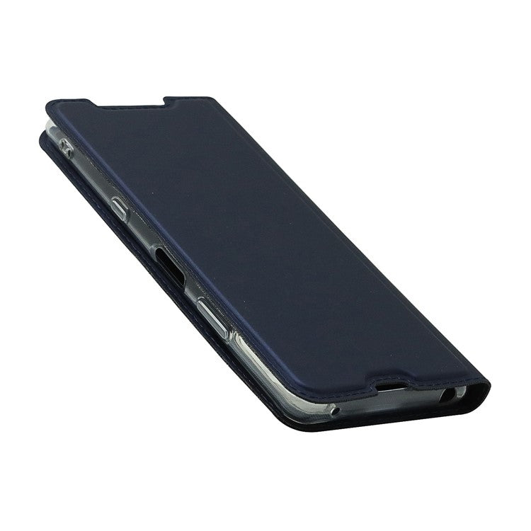 PU Leather Auto-absorbed Cell Phone Cover Stand Case with Card Slot for Sony Xperia 10 III 5G - Blue