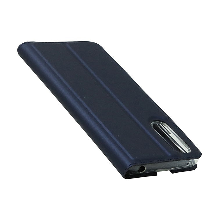 PU Leather Auto-absorbed Cell Phone Cover Stand Case with Card Slot for Sony Xperia 10 III 5G - Blue