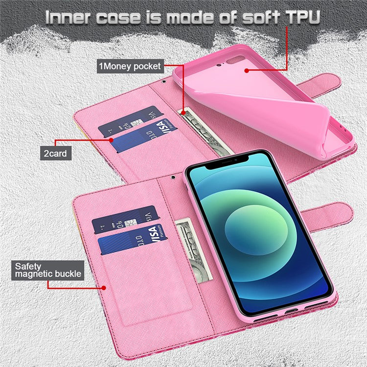 Pattern Printing Wallet Leather Protector Cover for Sony Xperia 1 III 5G - Pink Tree
